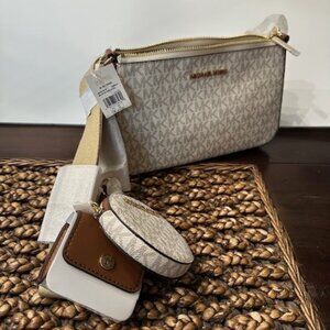 Michael Kors Small Leather Crossbody, Jet Set Travel w/ 2 small coin purses, NWT